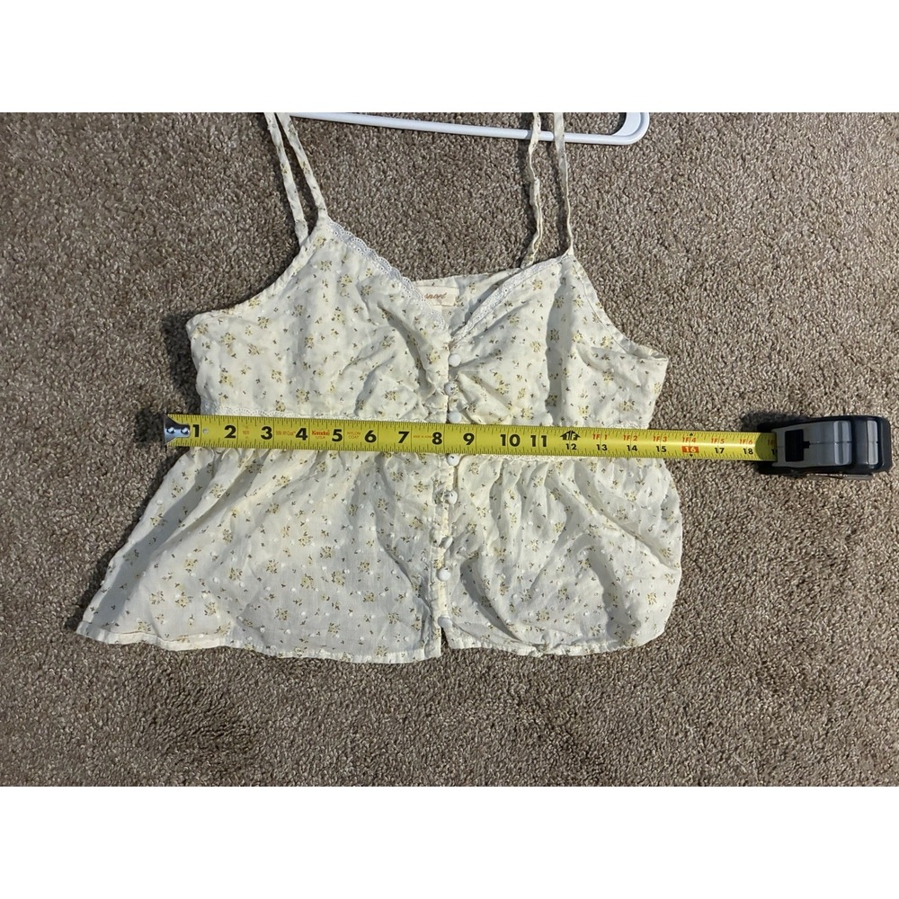 Passport Yellow floral babydoll top floral y2k vintage whimsical tween L - Picture 5 of 5
